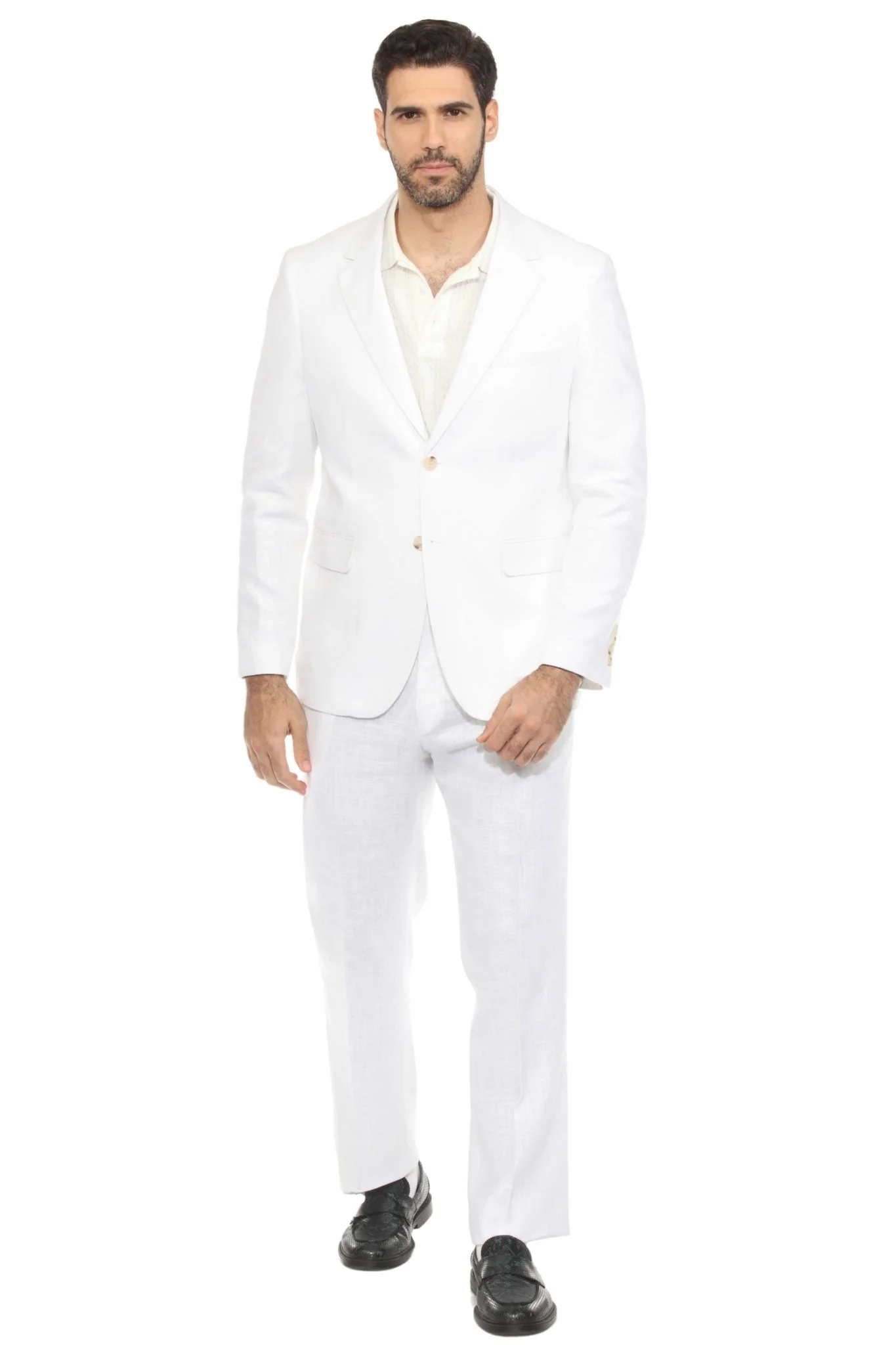 Men's Textured Linen Blend Suit - Image 24