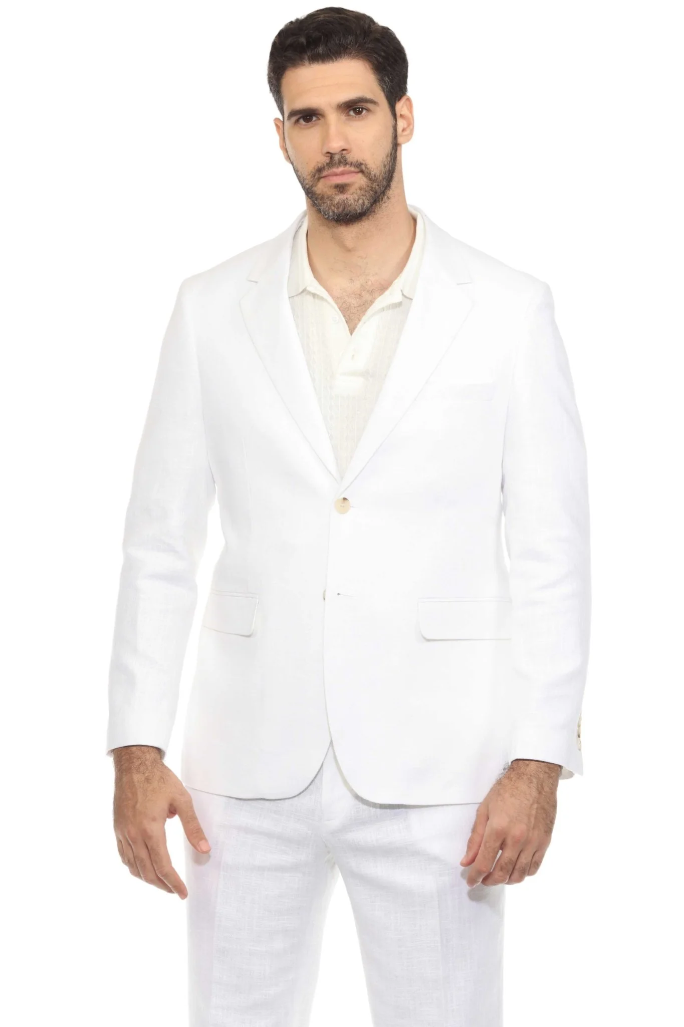Men's Textured Linen Blend Suit - Image 26