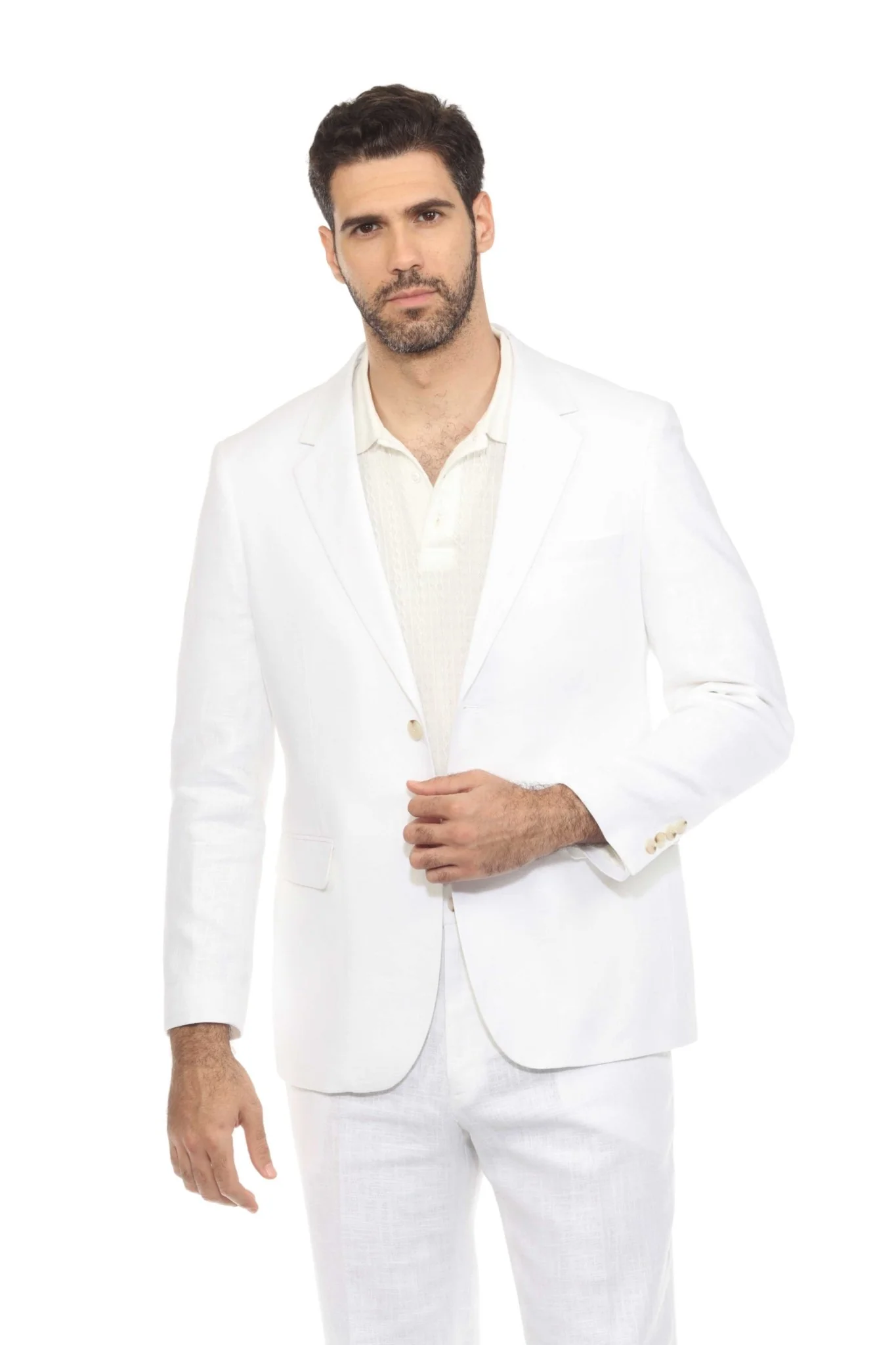 Men's Textured Linen Blend Suit - Image 28