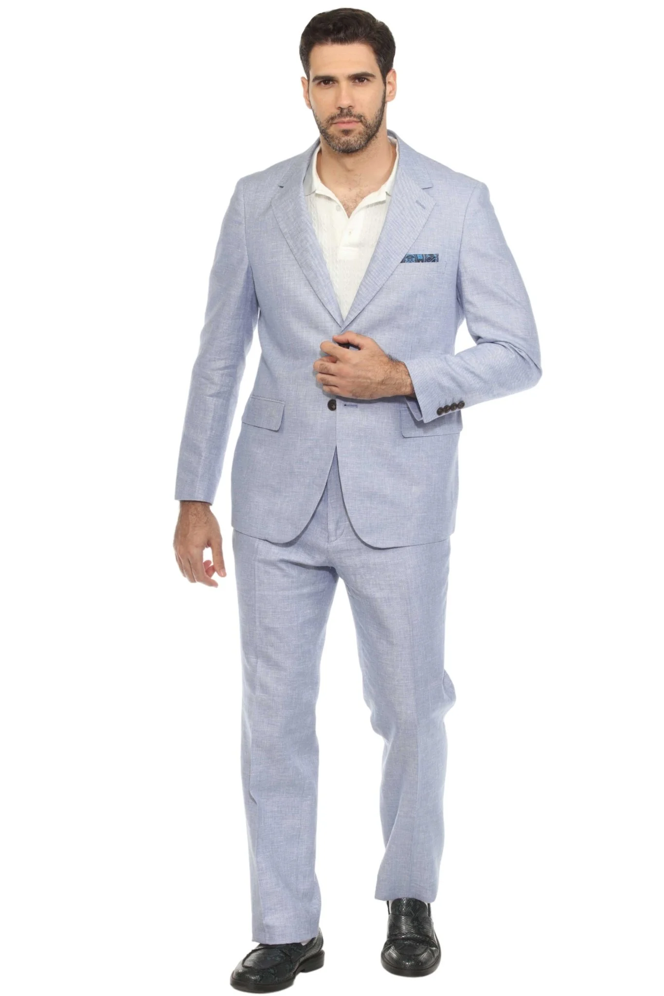 Men's Textured Linen Cotton Blend Suit - Image 10