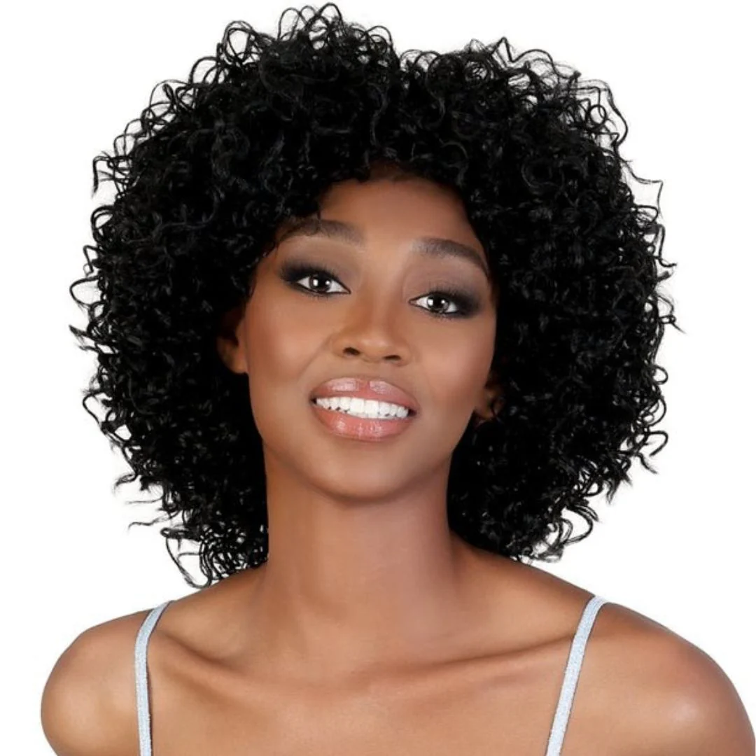 BBW.BETTY Yaki Curly Medium Bob with Bangs - MoTown Tress