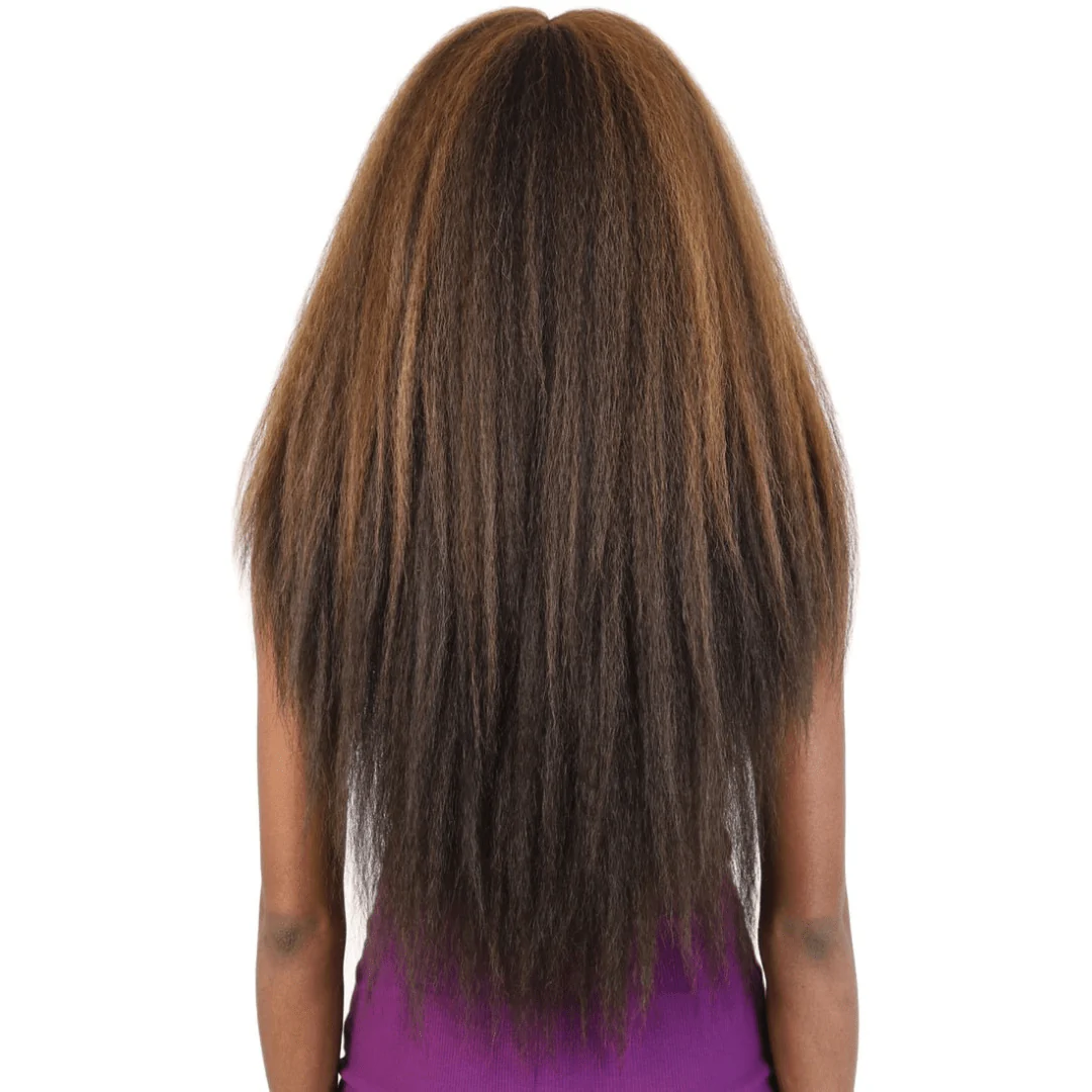 HBL.KIMIA Natural Kinky Straight Long Human Hair Blend Lace Wig - MoTown Tress - Image 2