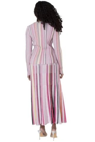 Multicolor Stripe Knit Top & Skirt Set - 51015 - Image 2