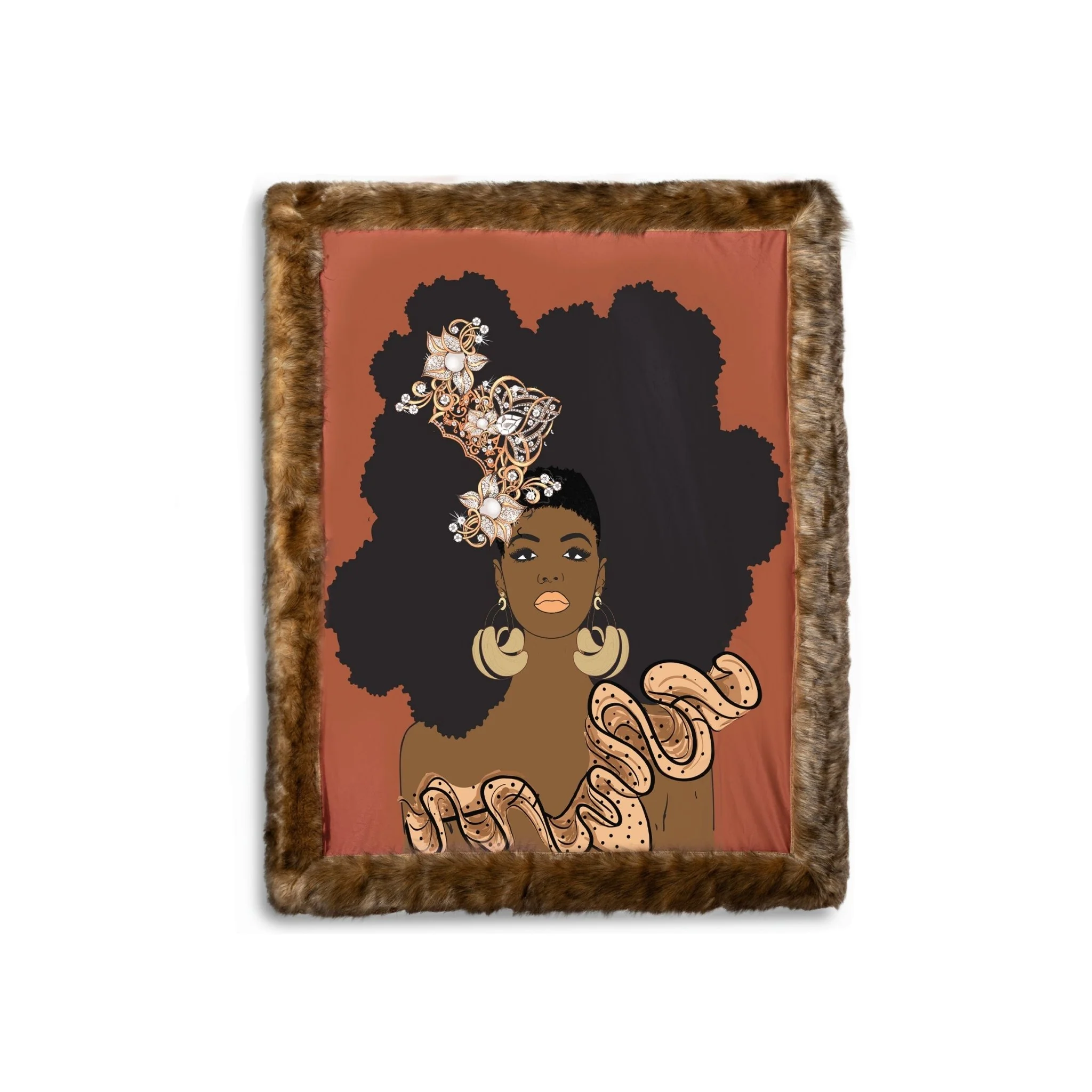 Nola Brown Faux For Fur Throw Blankets - Image 2