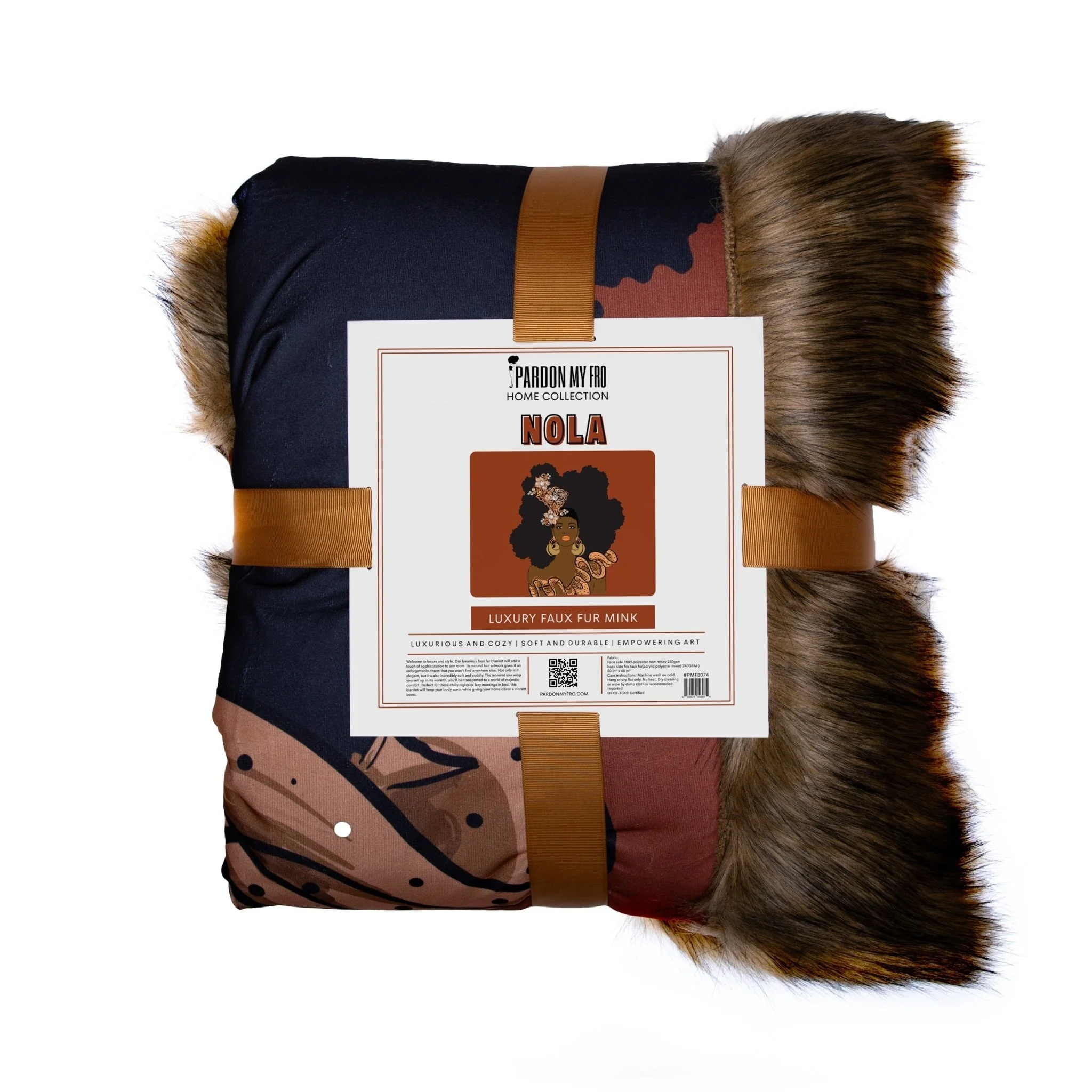 Nola Brown Faux For Fur Throw Blankets - Image 4