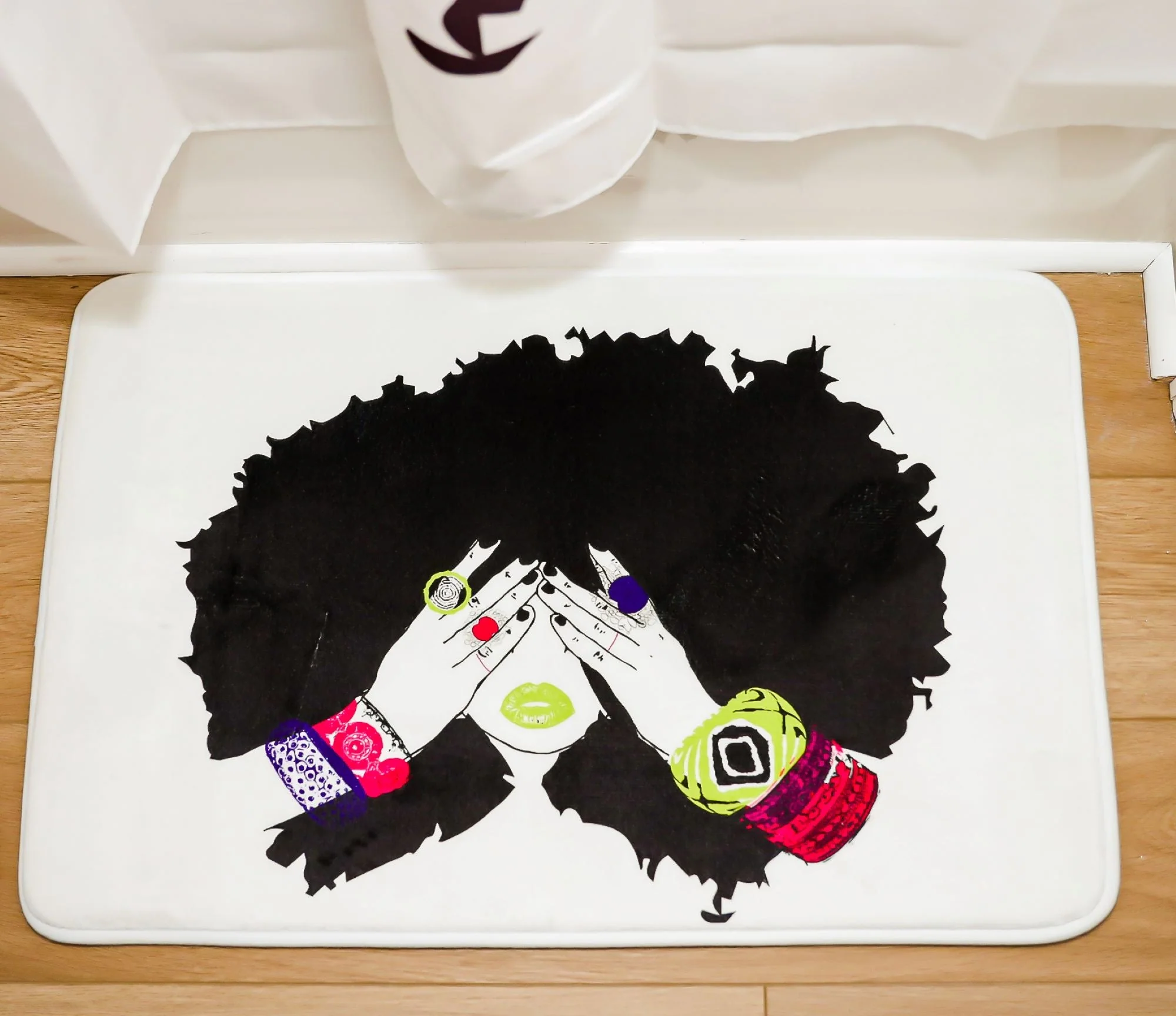 Shanell White Bath Mat by Pardon My Fro - Image 3