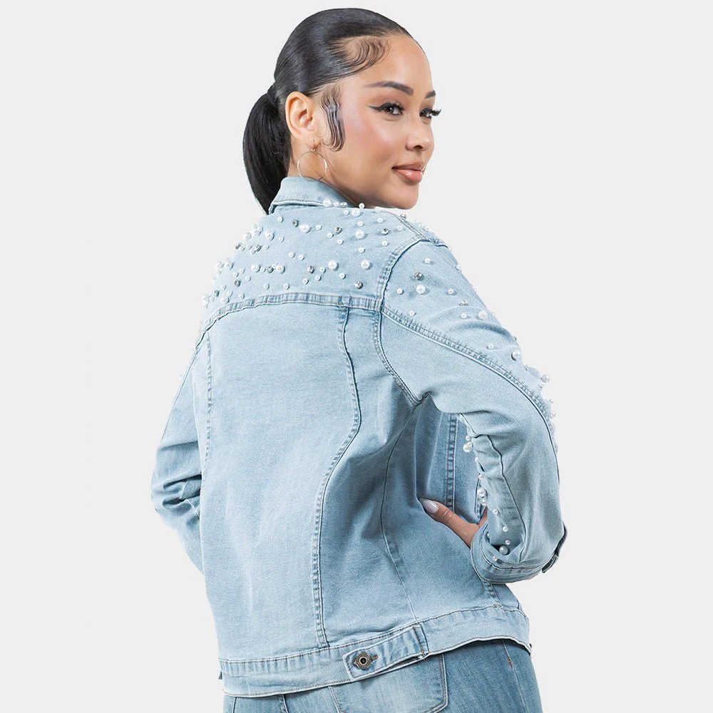 Pearl Bling Denim Jacket - Image 7