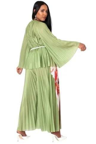 Petal Pleated Wide-Leg Pantset - 82907 - Image 3