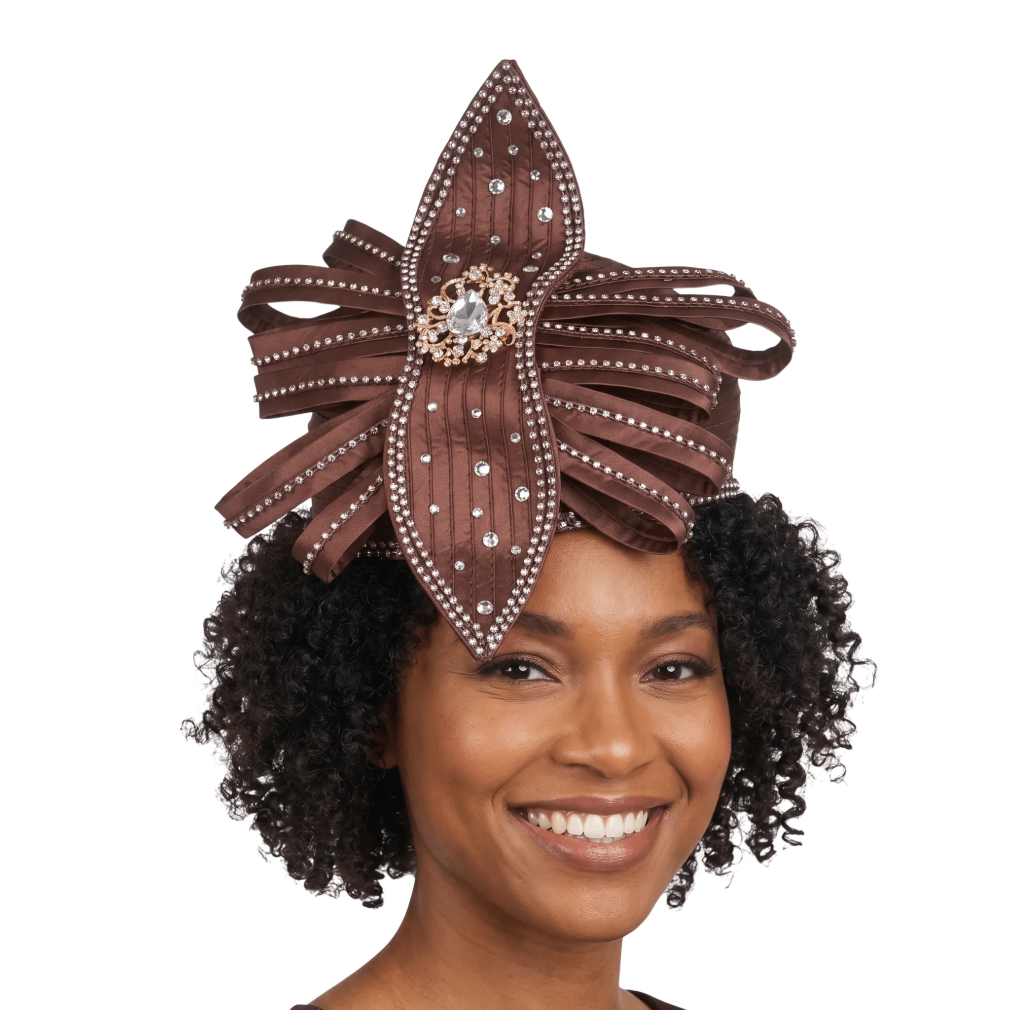 Pill Box Hat w/ Satin Ribbons and Stones - Image 2