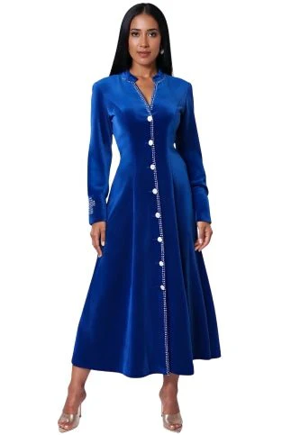 Plus Size Velvet Church Robe with Crystal Trim -41031W - Image 3