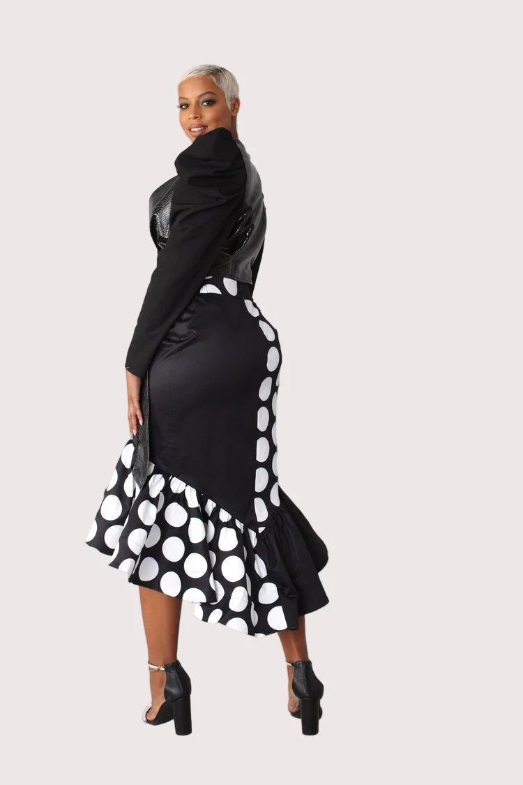 Printed High Low Skirt -81786 - Image 4