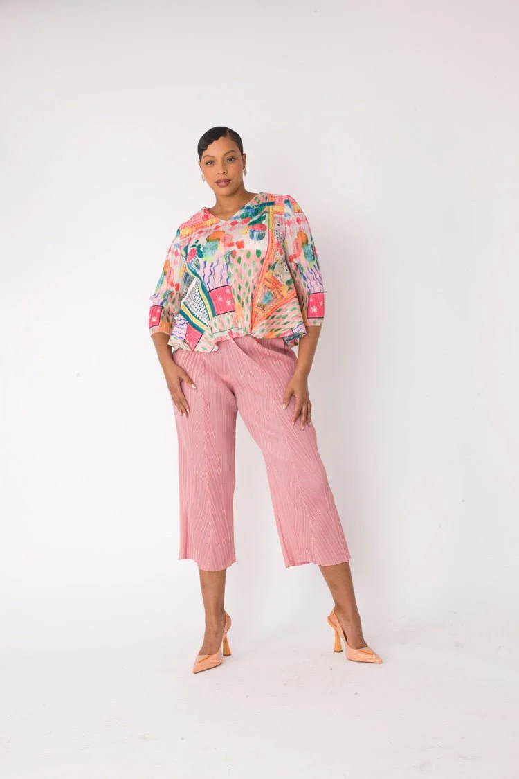 Printed Top and Palazzo Pants Set- 82763 - Image 8
