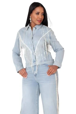 Rhinestone Fringe Jean - 82939 - Image 2