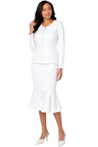 Rhinestone Knit Jacket & Mermaid Skirt Set - 5396 - Image 3