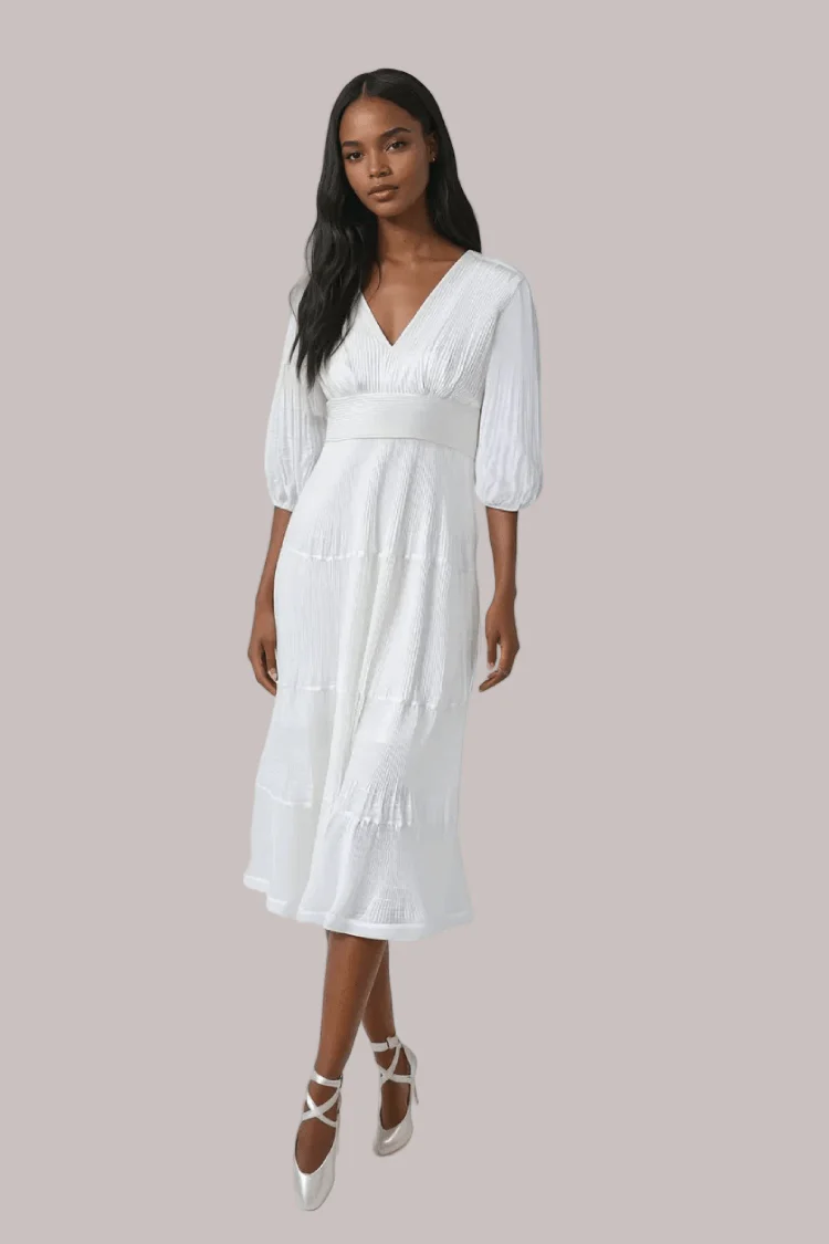Romantic Tiered Maxi Dress with Balloon Sleeves- 82762 - Image 6