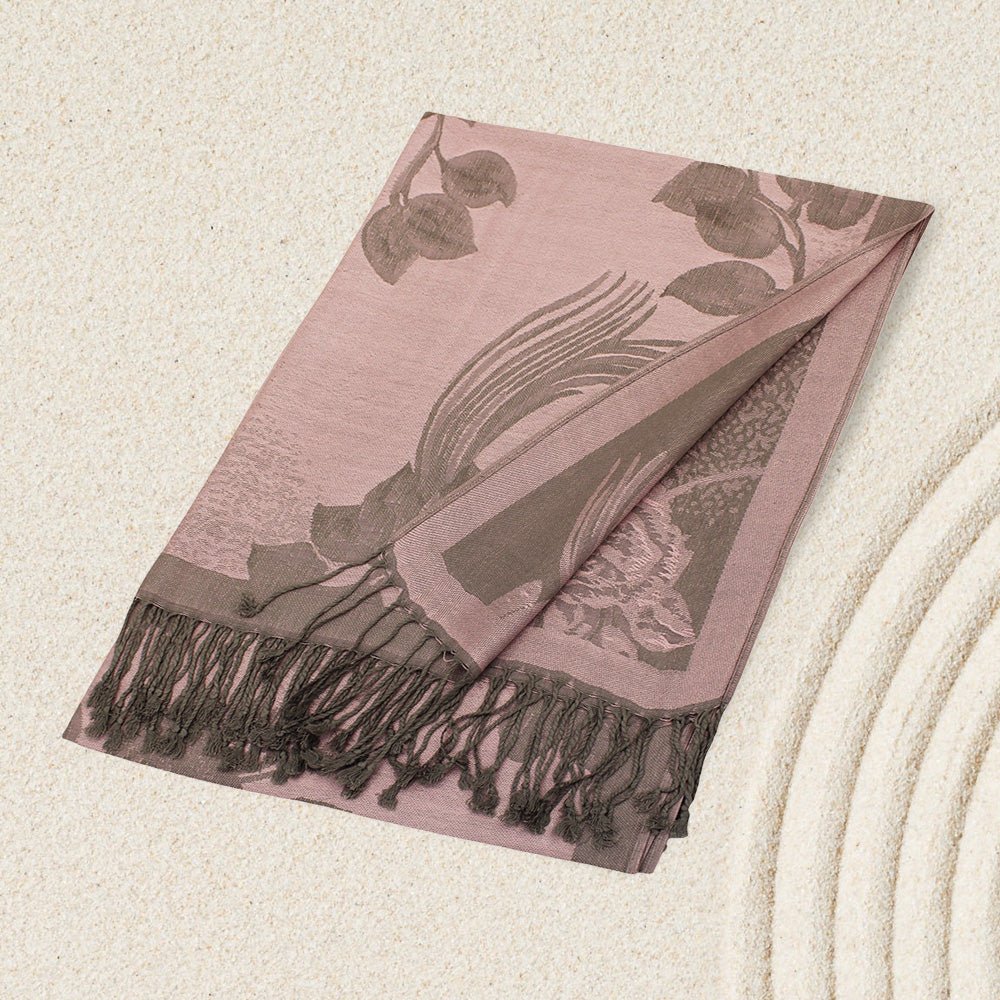 Rose Floral Pashmina Reversible Scarf Shawl - Image 4