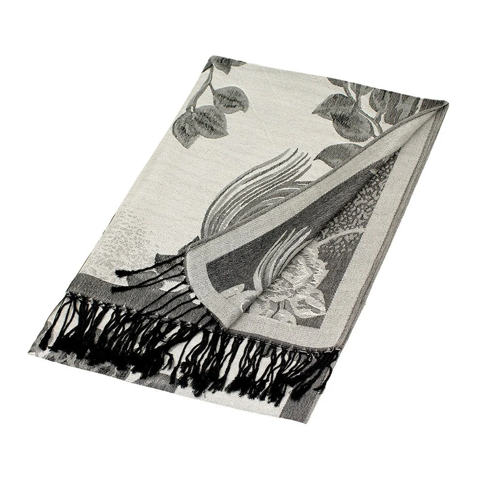Rose Floral Pashmina Reversible Scarf Shawl - Image 6