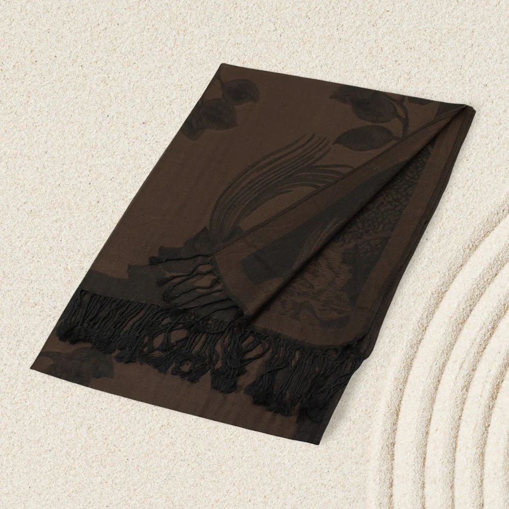 Rose Floral Pashmina Reversible Scarf Shawl - Image 6