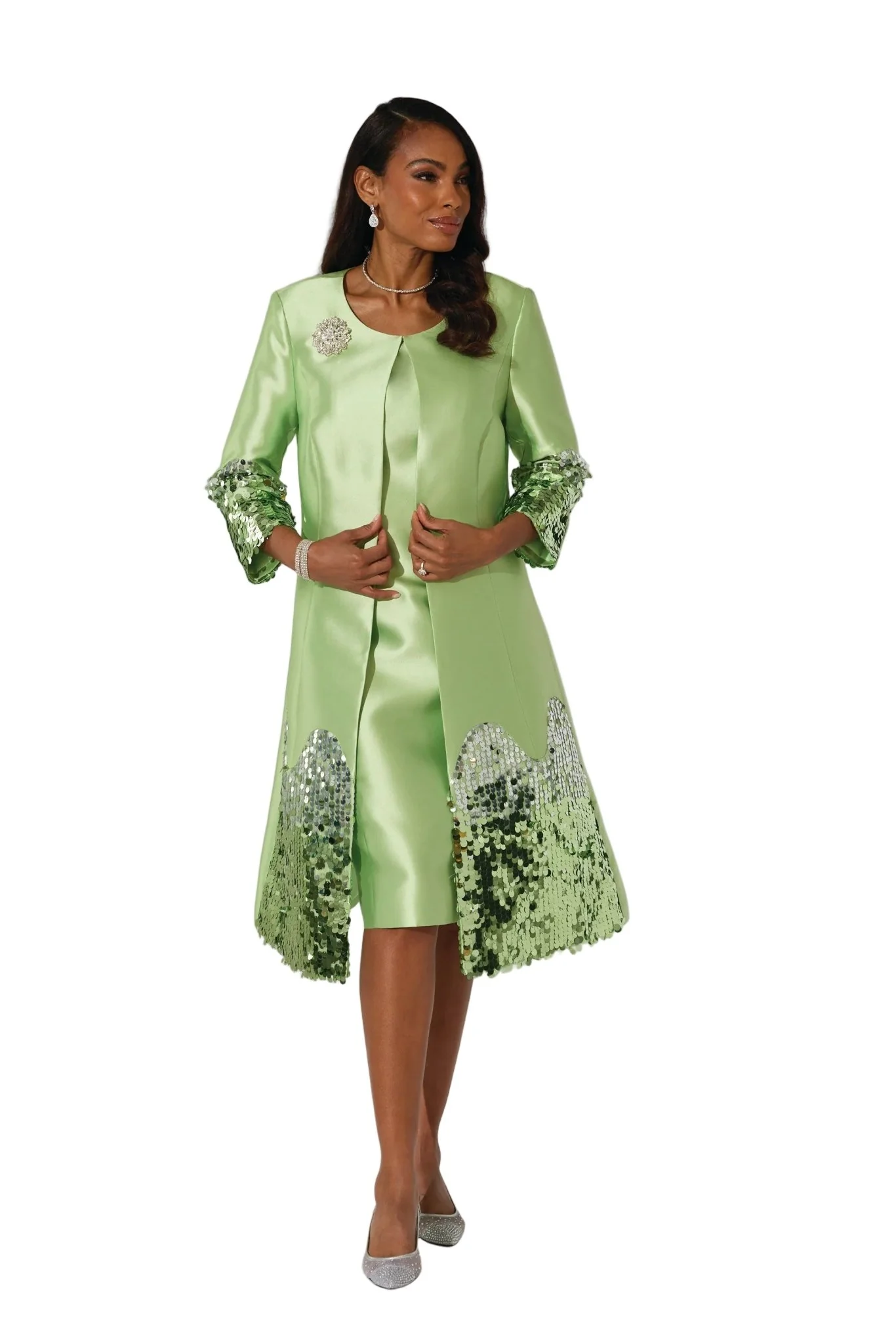 Shades of Chic Sequined Jacket Dress by EY Boutique - Image 4
