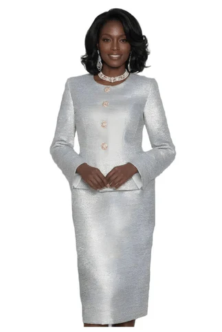 Shimmering Sage Two-Piece Skirt Suit by Lily & Taylor - Image 3