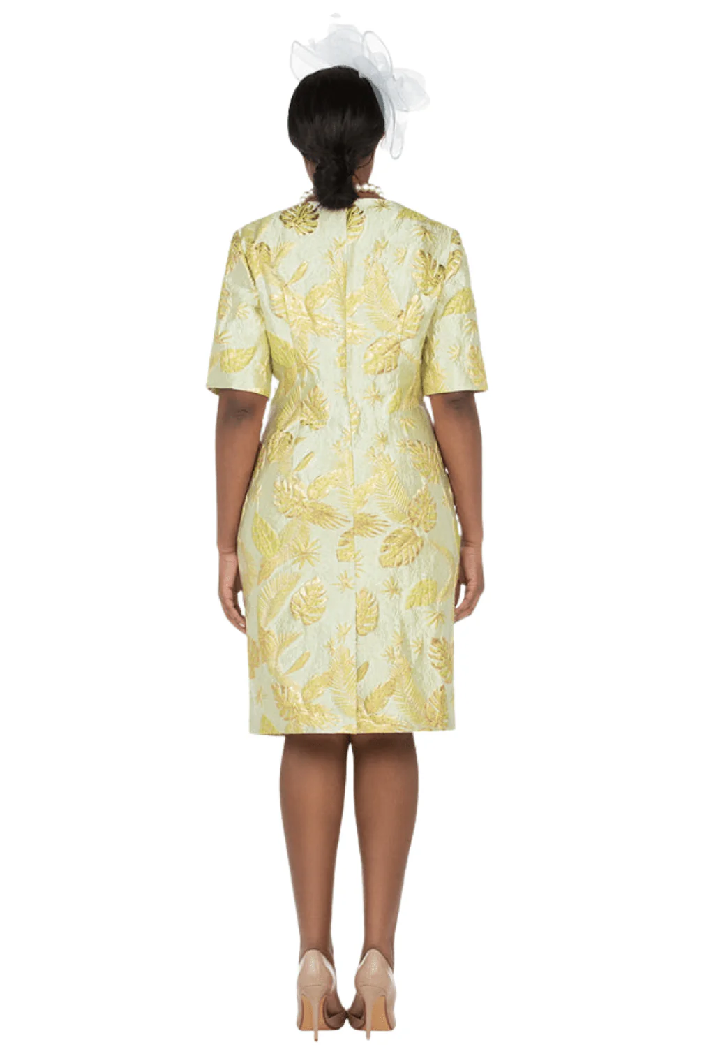 Short Slv Brocade Sheath Dress - Plus - Image 3