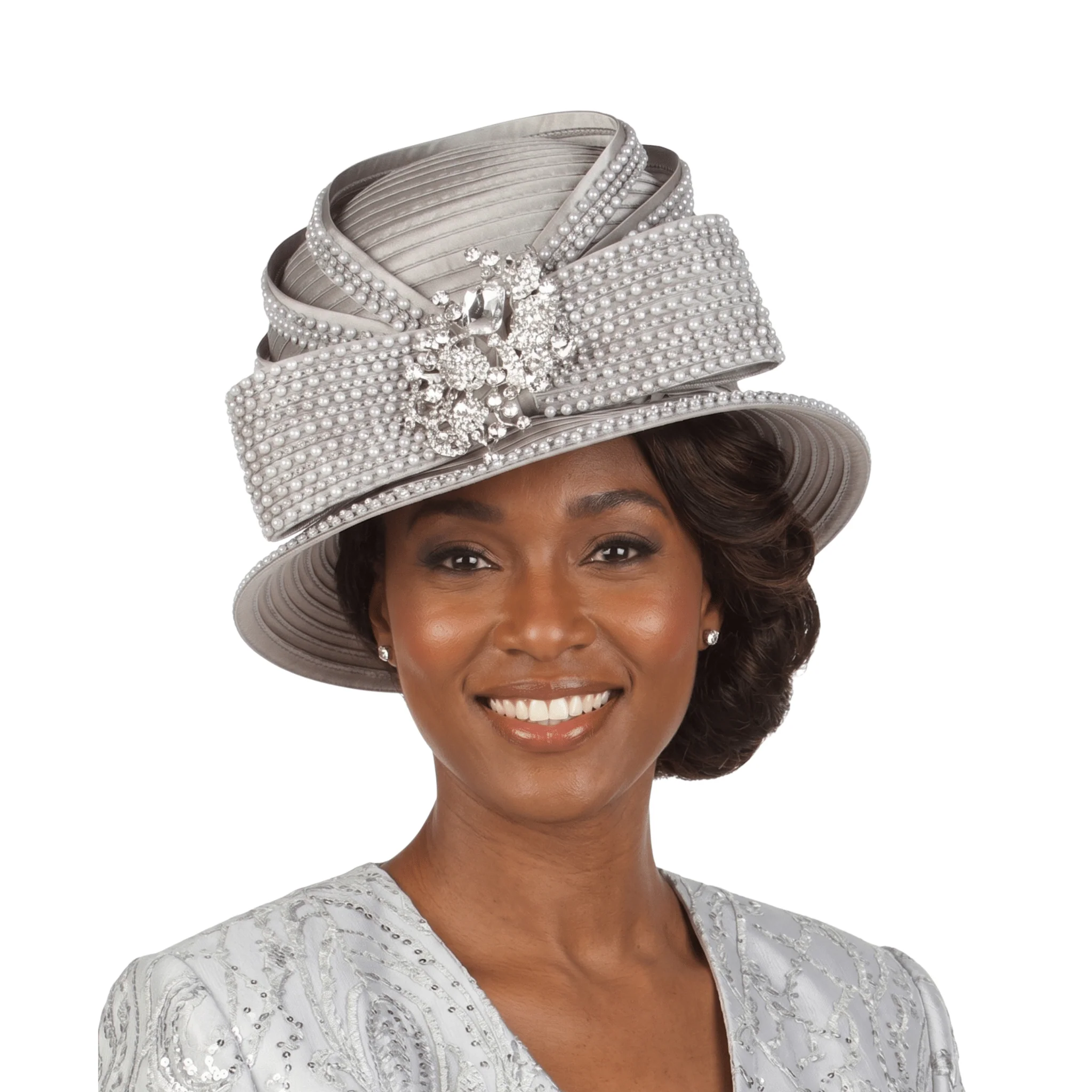Small Brim Hat w/ Rhinestone Decor - Image 5