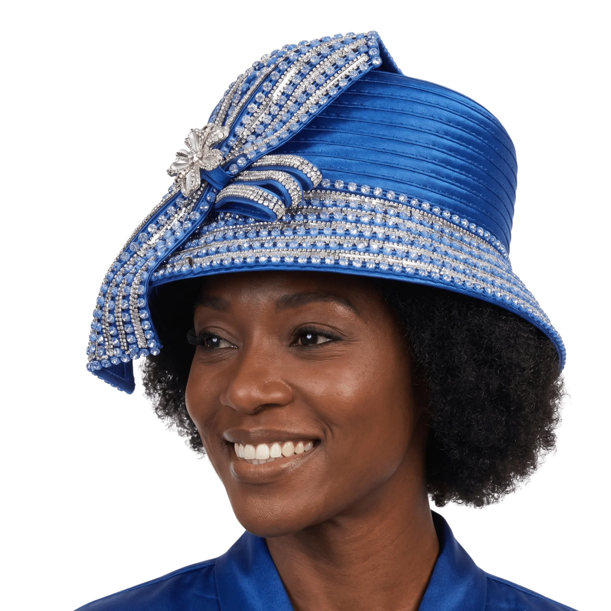 Small Brm Hat w/ Massive Rhinestones Decor - Image 5