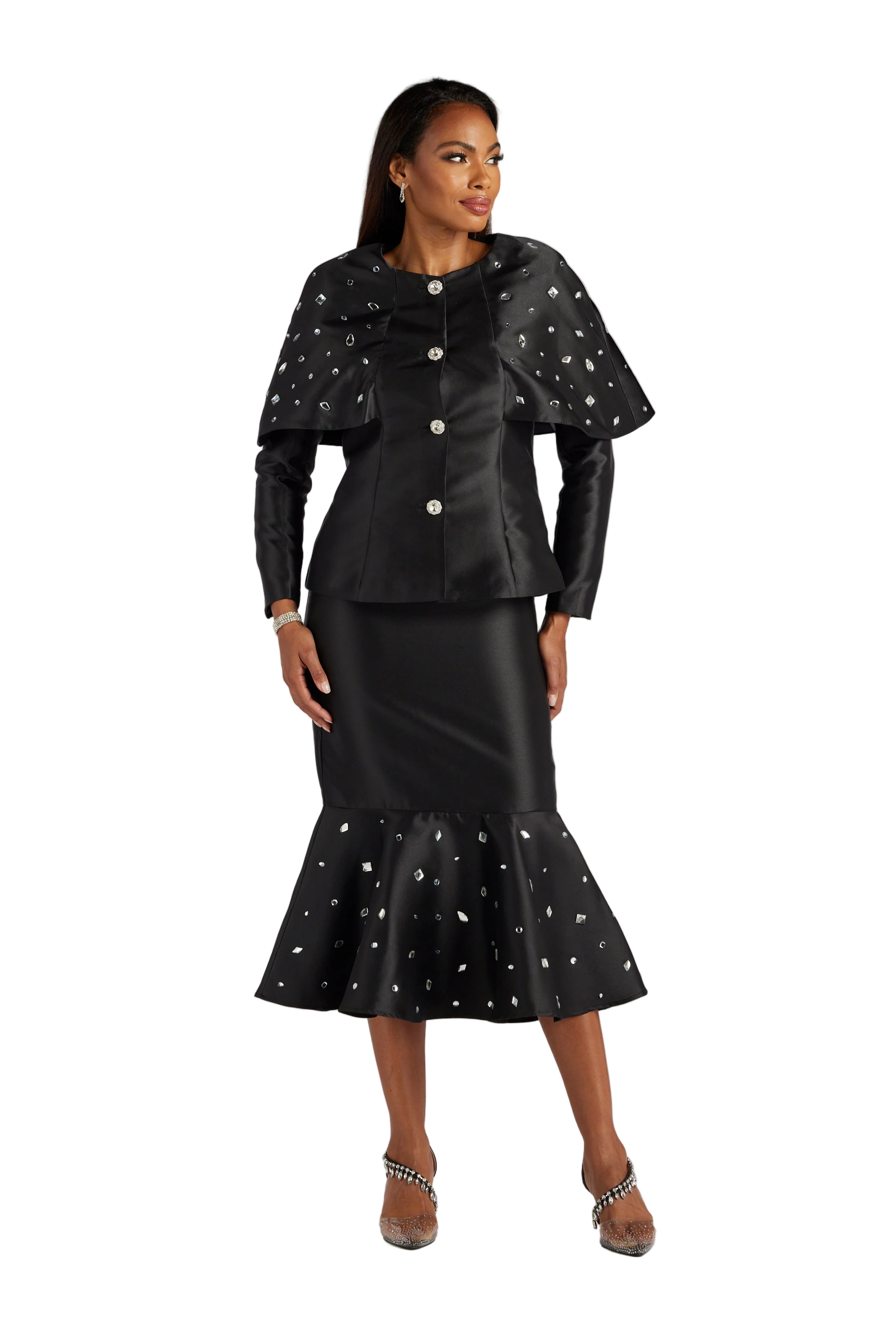 Starry Night Cape Effect Suit by EY Boutique