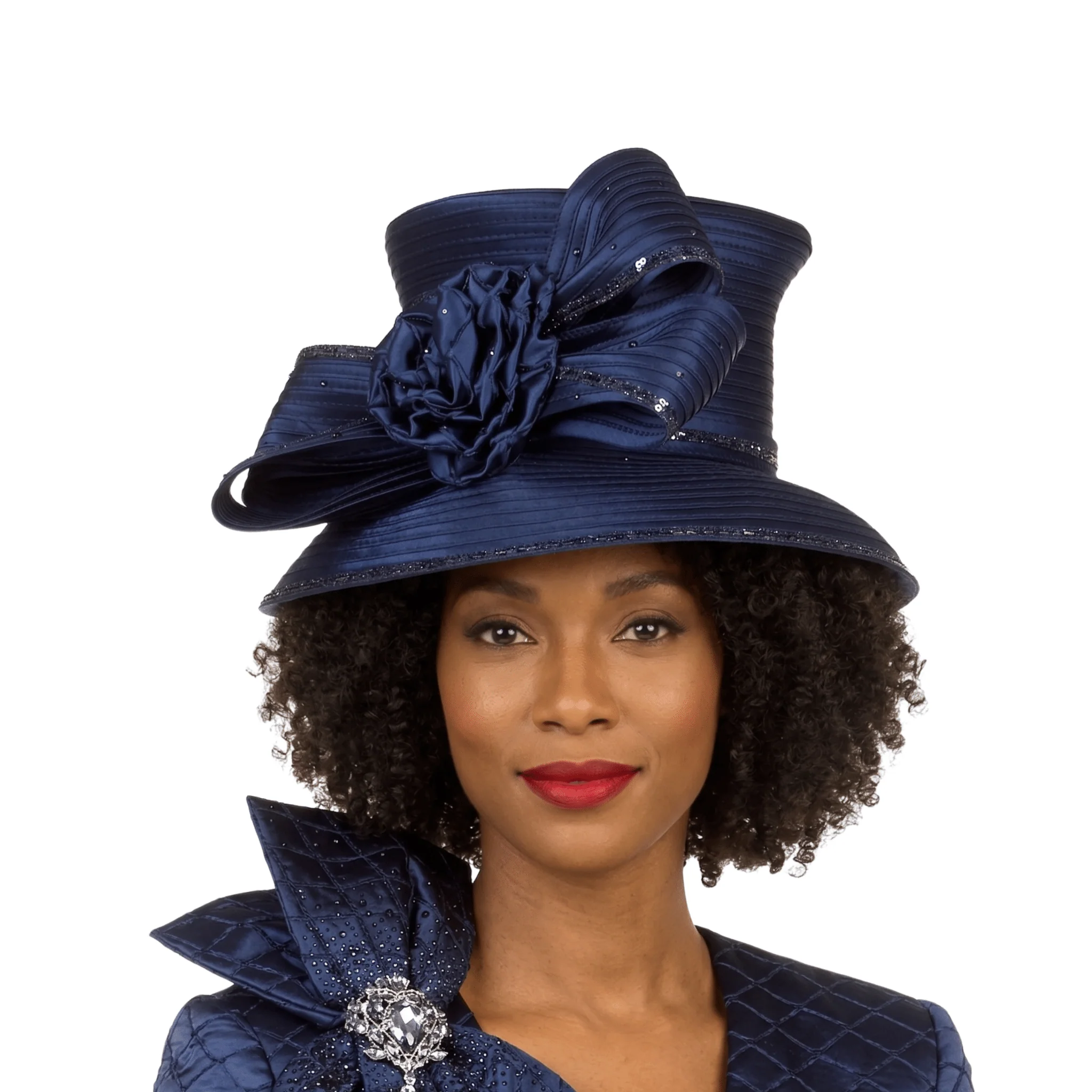 Structured Ribbon Rosette Occasion Hat - Image 2