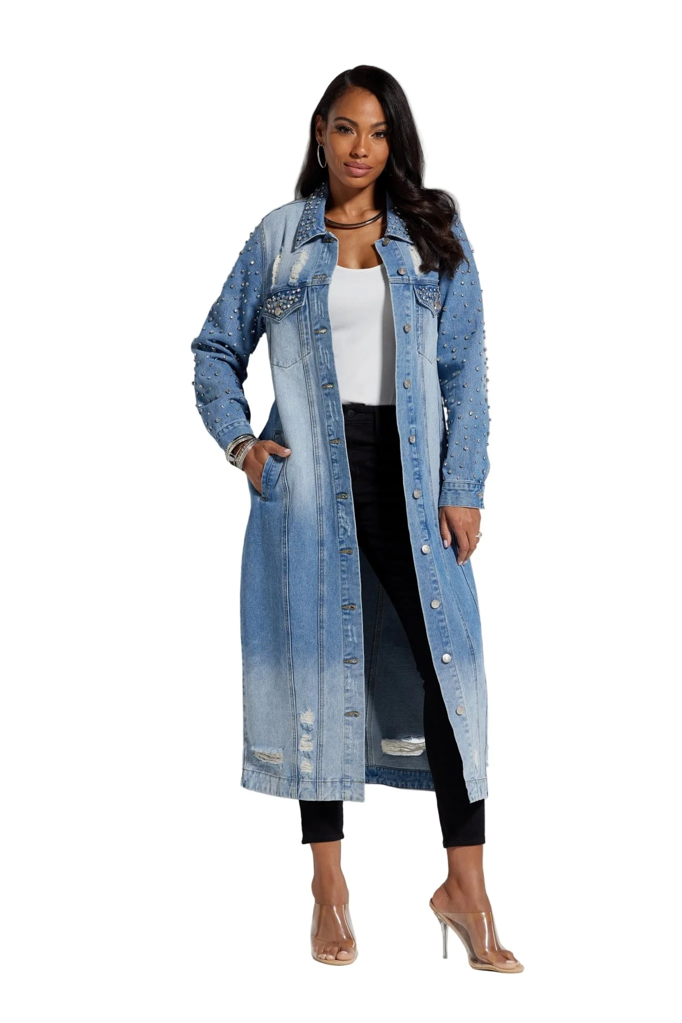 Studded Denim Duster by Studio EY