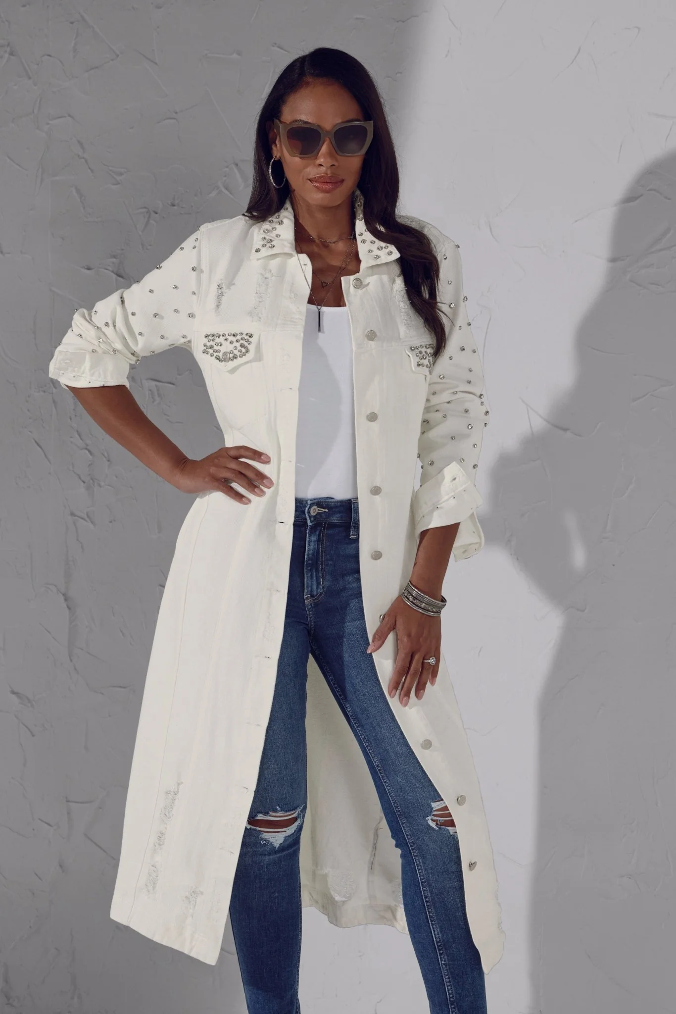 Studded Denim Duster by Studio EY - Image 5