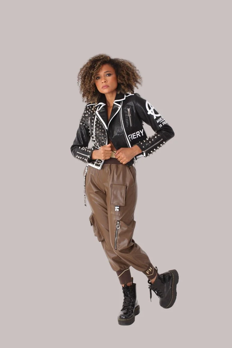 Studded Leather Jacket -81852 - Image 2