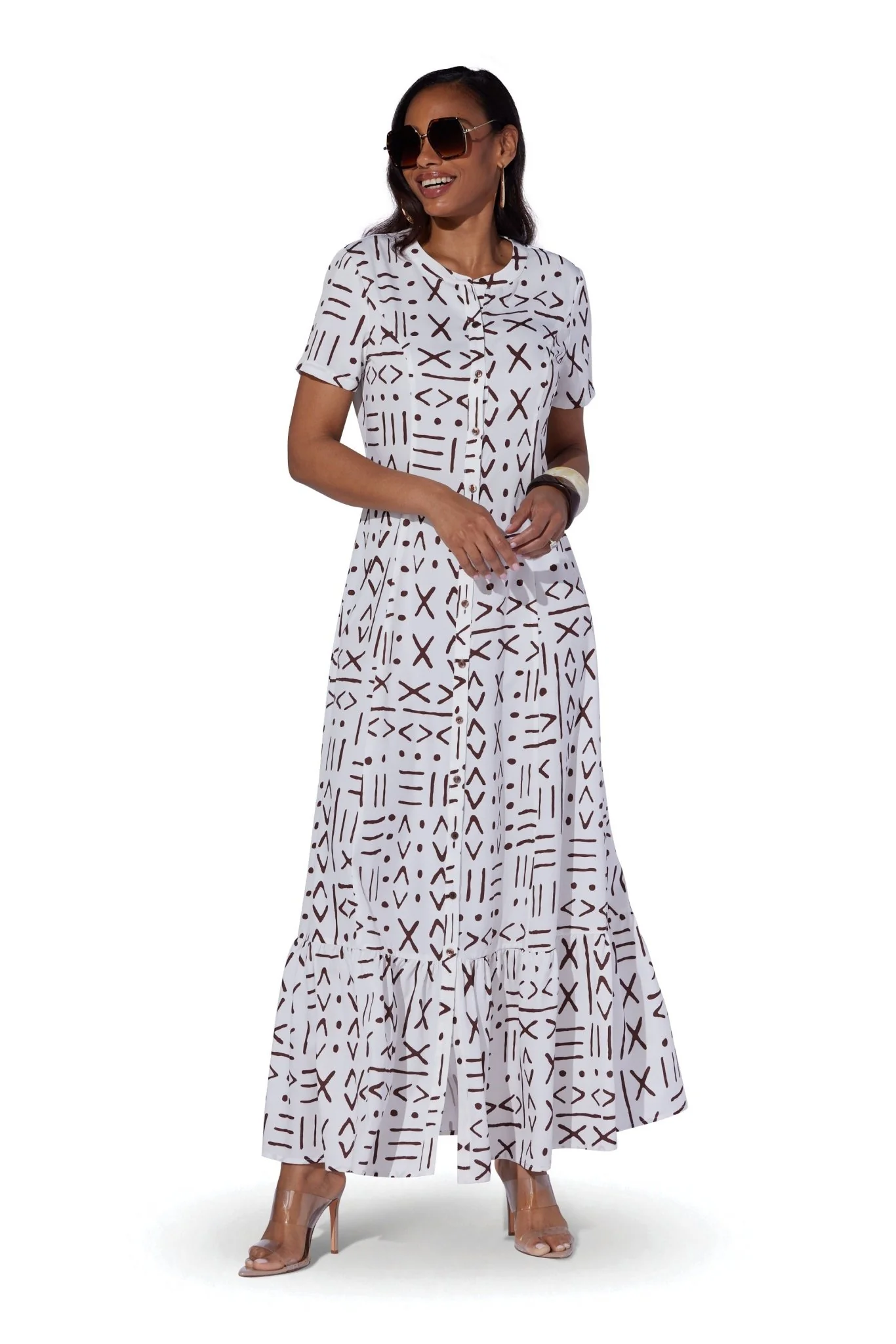 Batik Maxi Shirtdress by Studio EY