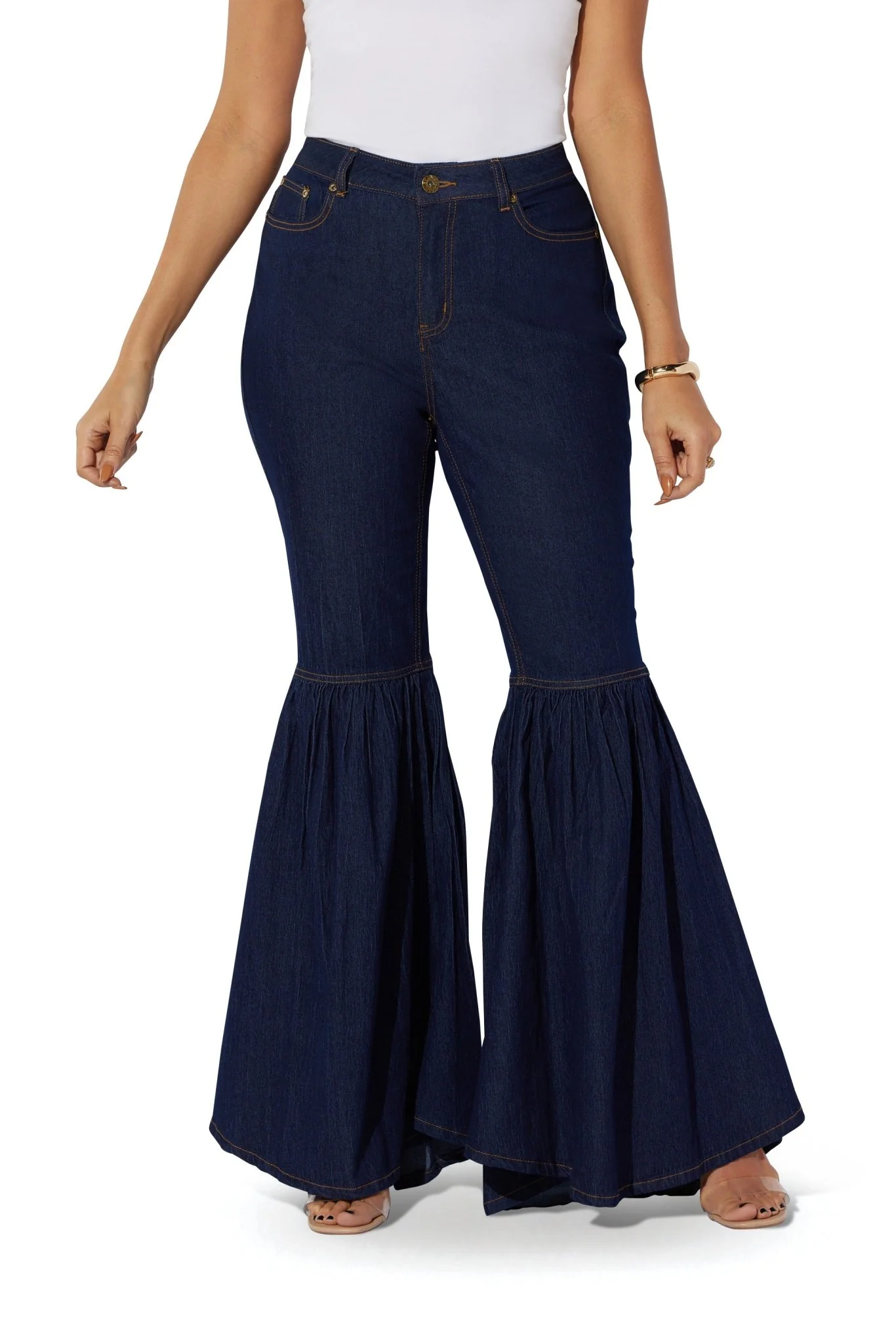 Dark Denim Bell Bottom Jean by Studio EY
