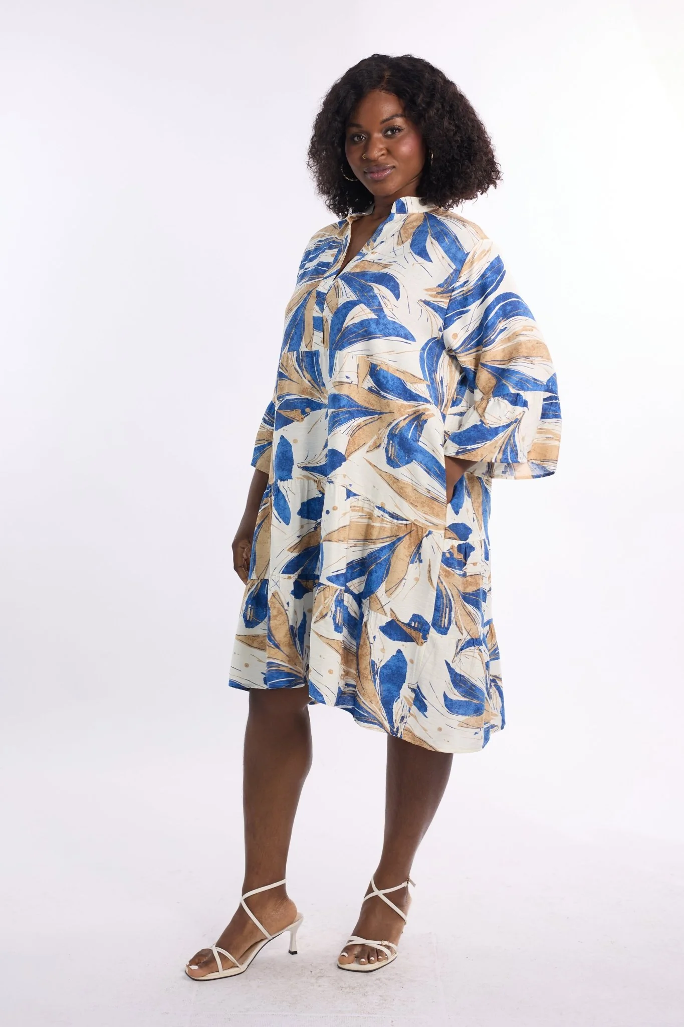Floral Tiered Midi Shirtdress by Studio EY - Image 4
