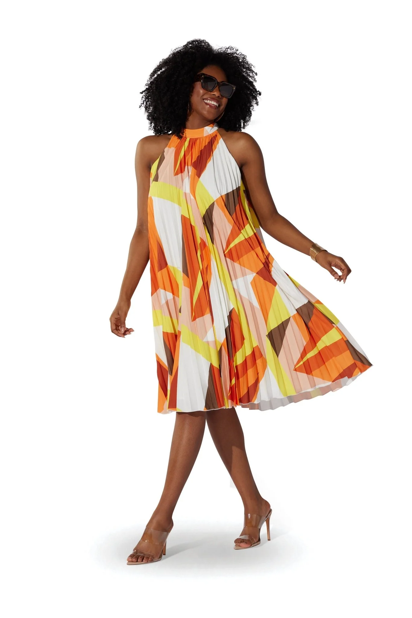 Geo Trapeze Midi Dress by Studio EY