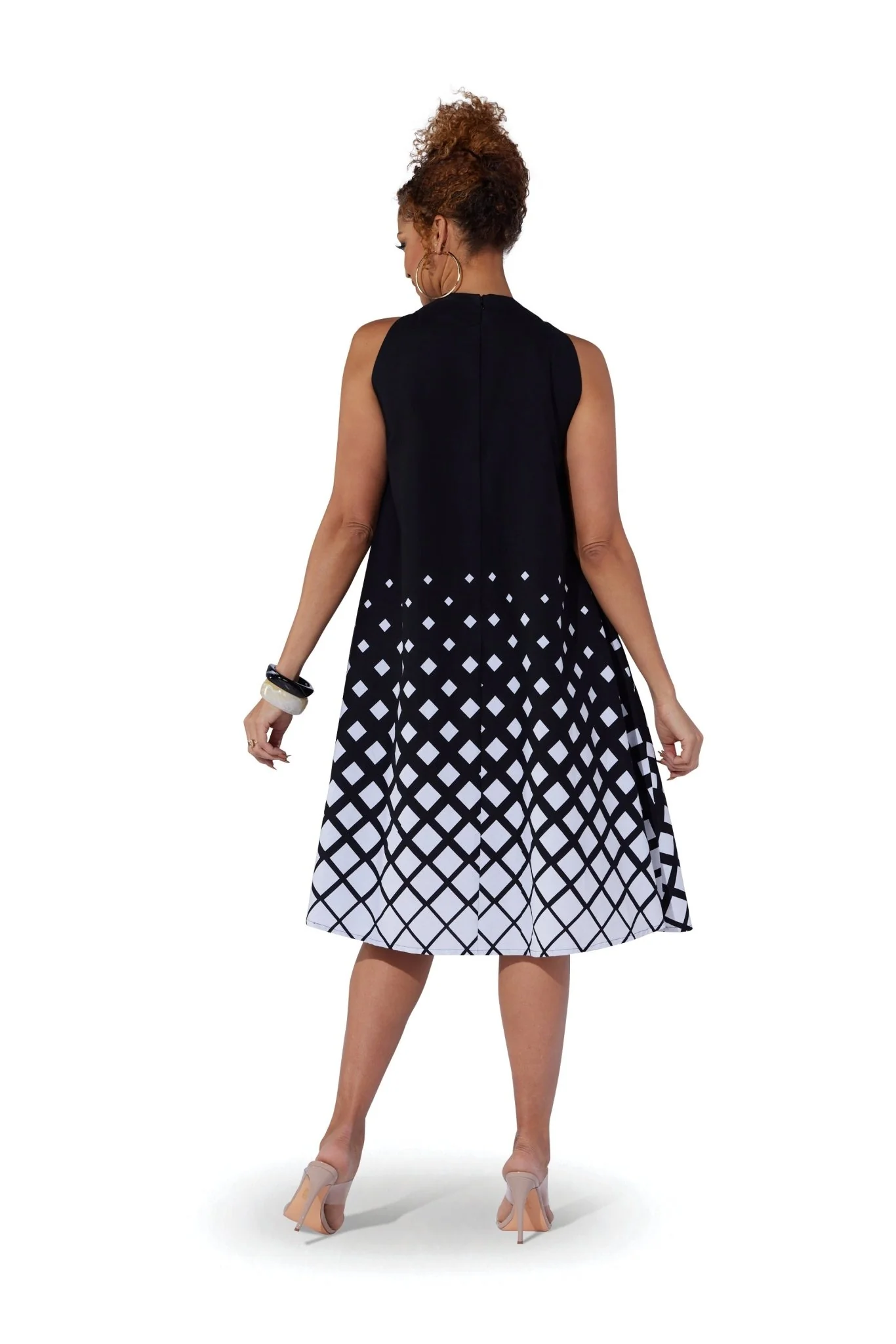 Lattice Print Swing Midi Dress by Studio EY - Image 4