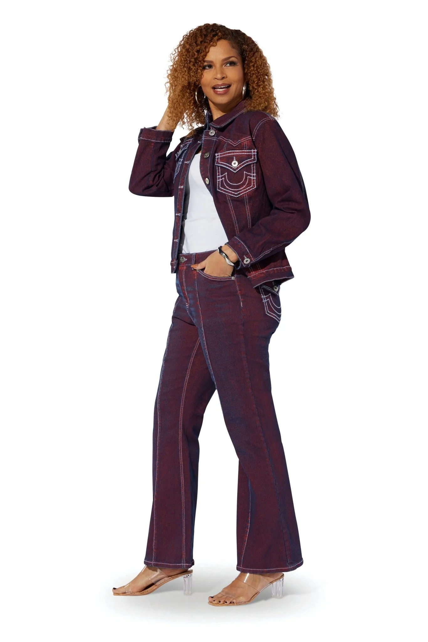 Overdyed Denim Trucker Jacket by Studio EY - Image 4