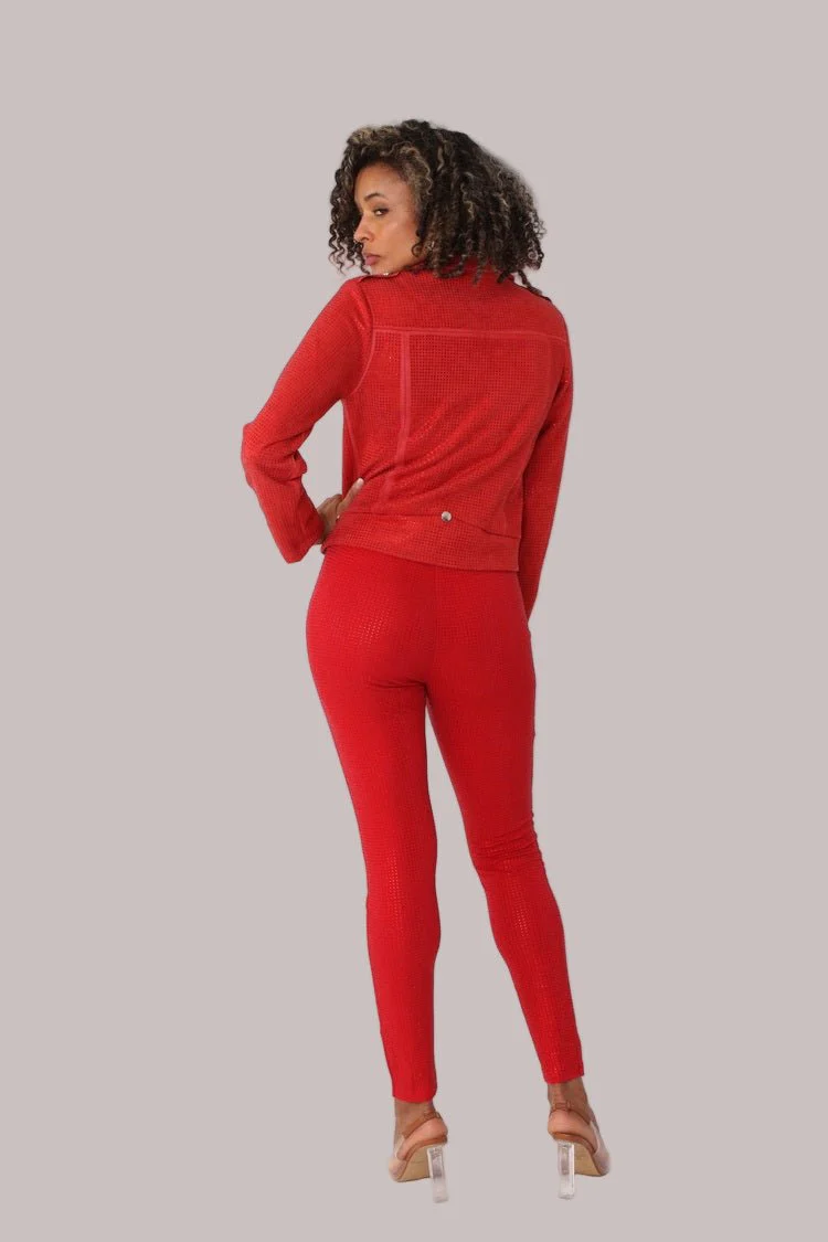 Suede Diamond Embellished Pants -82023 - Image 8