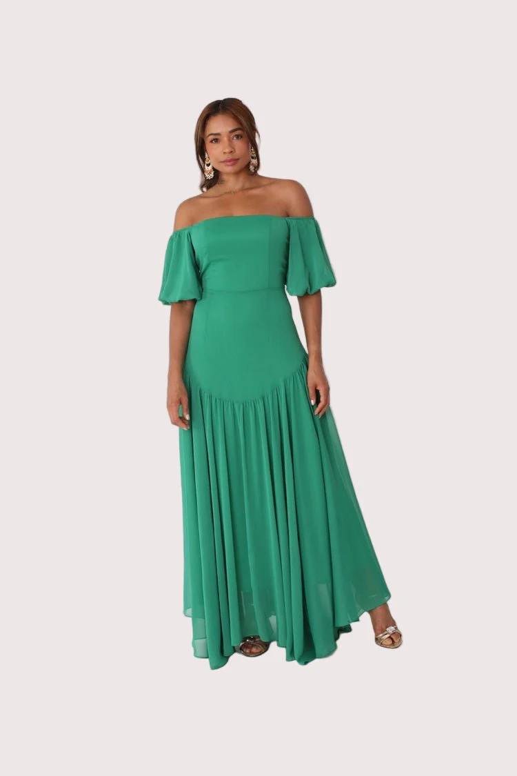 Sunset Dream Off-Shoulder Maxi Dress - 82315