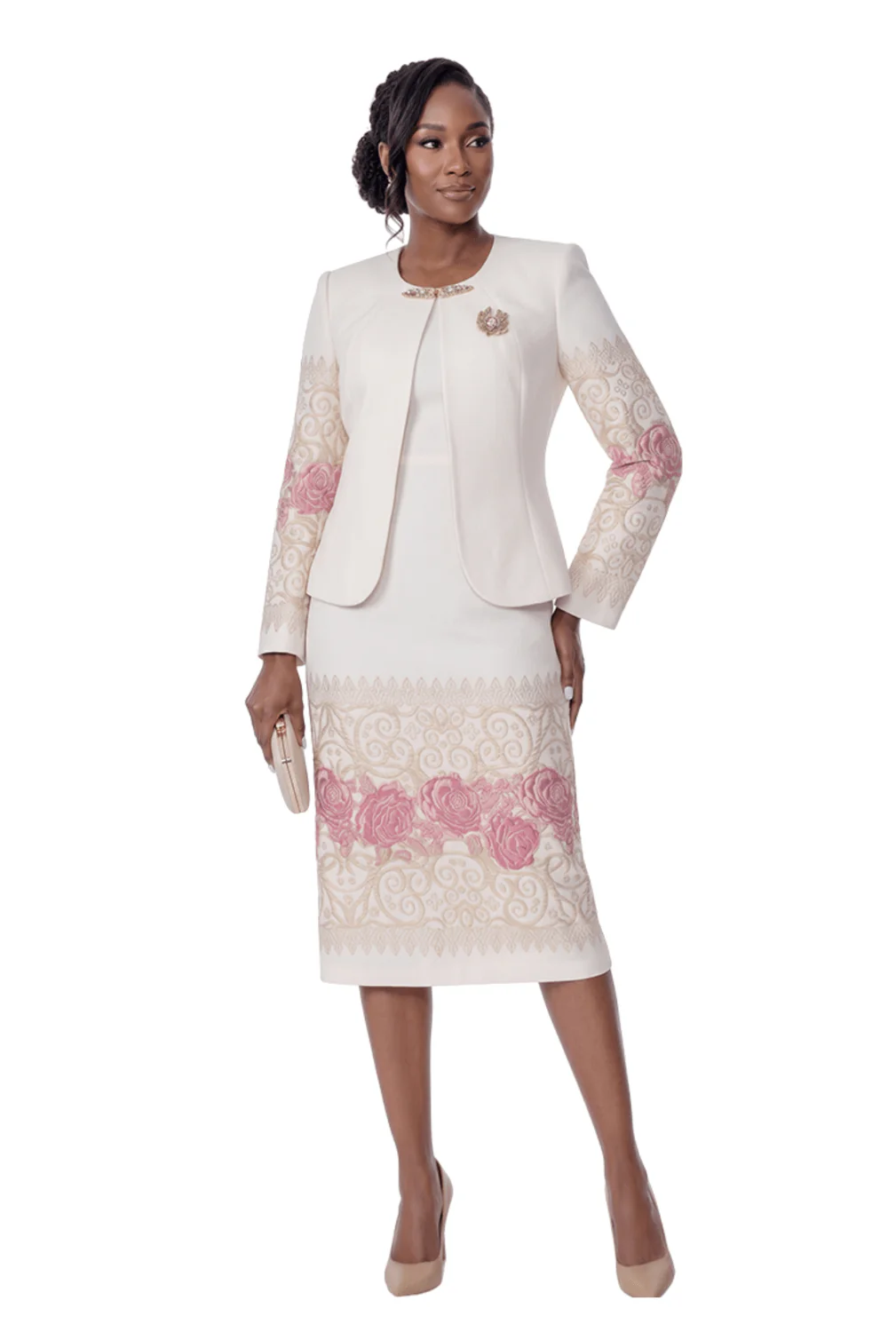 Rose Border Jacket Dress Set by Terramina