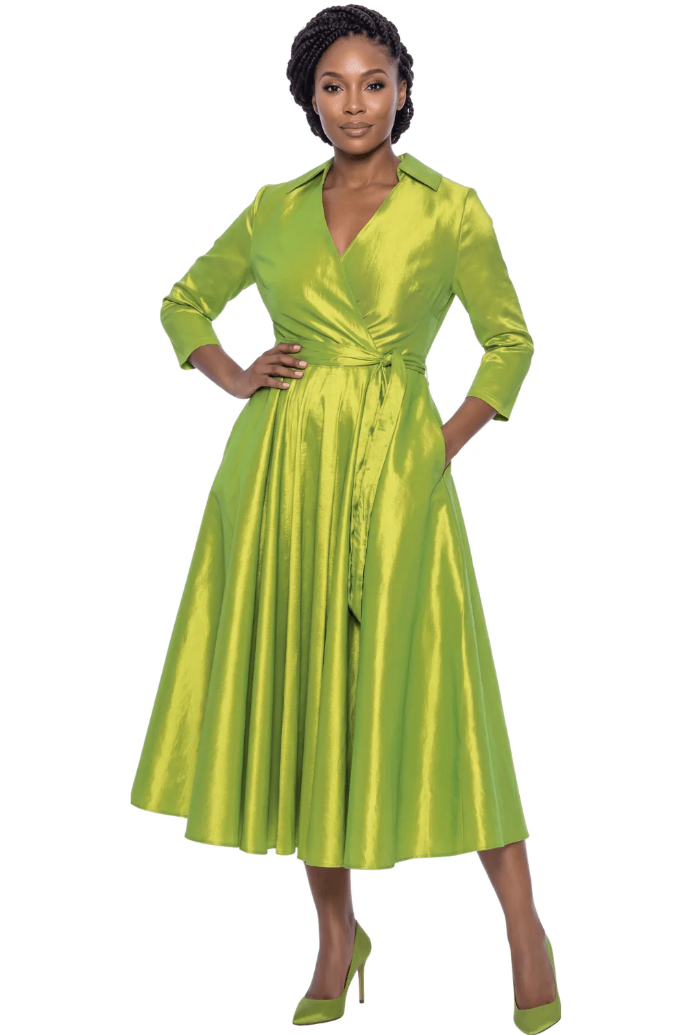 Satin Wrap Maxi Dress by Terramina - Image 5