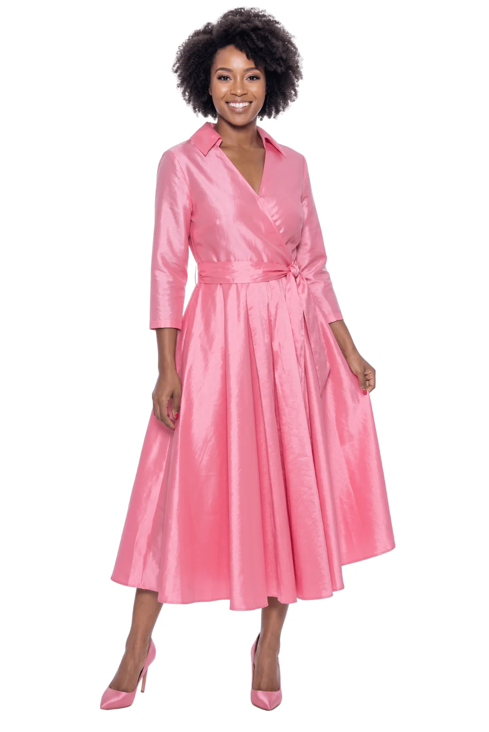 Satin Wrap Maxi Dress by Terramina - Image 6