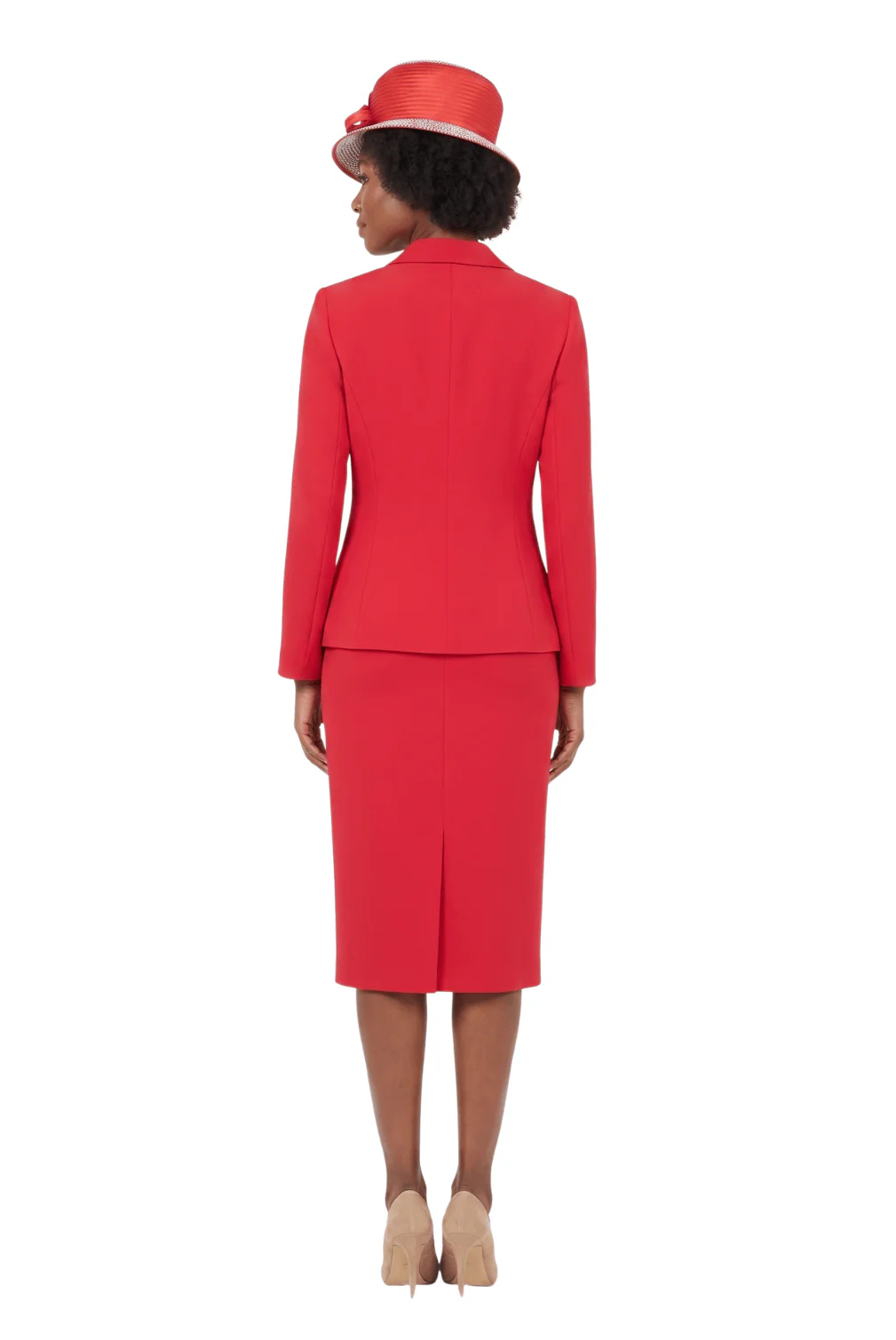 Timeless 3pc Skirt Suit with Jewel Brooch - Image 3