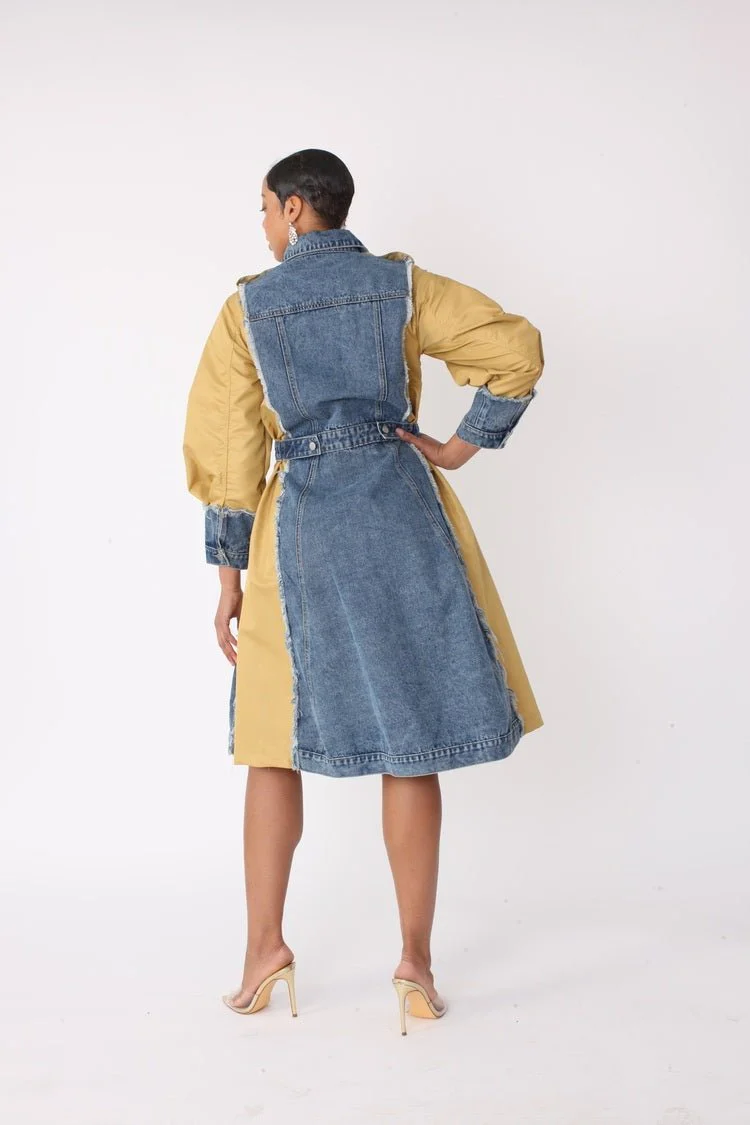 Two Tone Denim Dress -82397 - Image 3