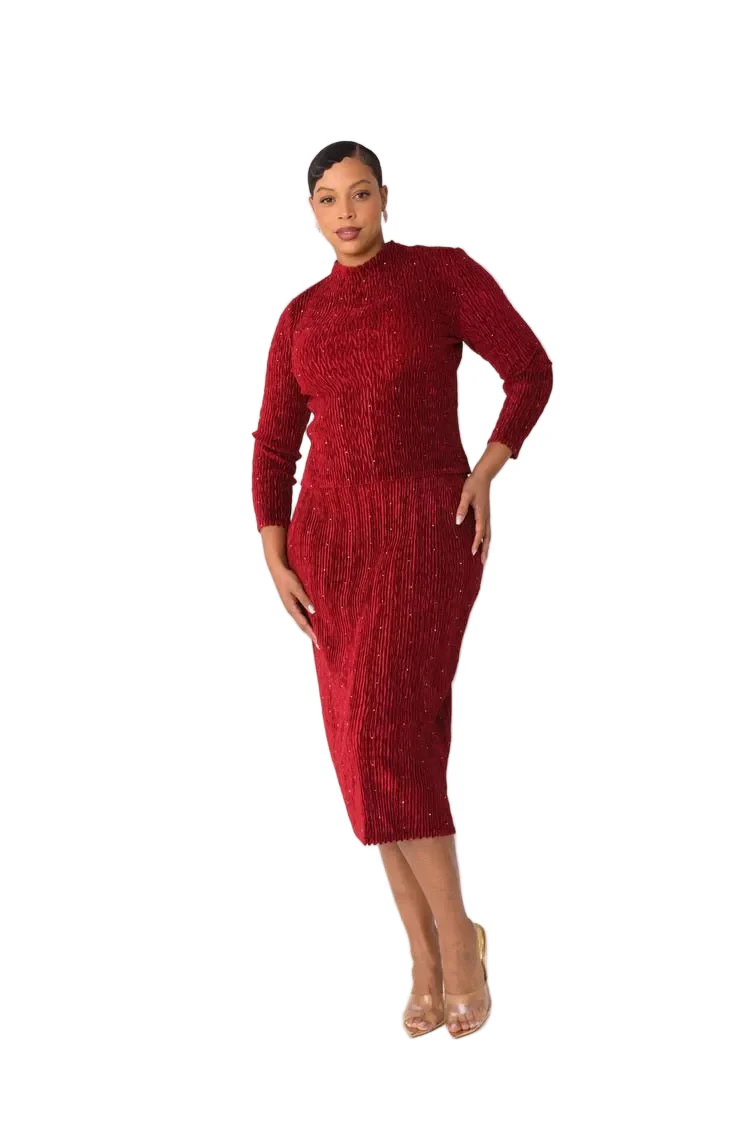 Velvet Midi Skirt Set | 82767