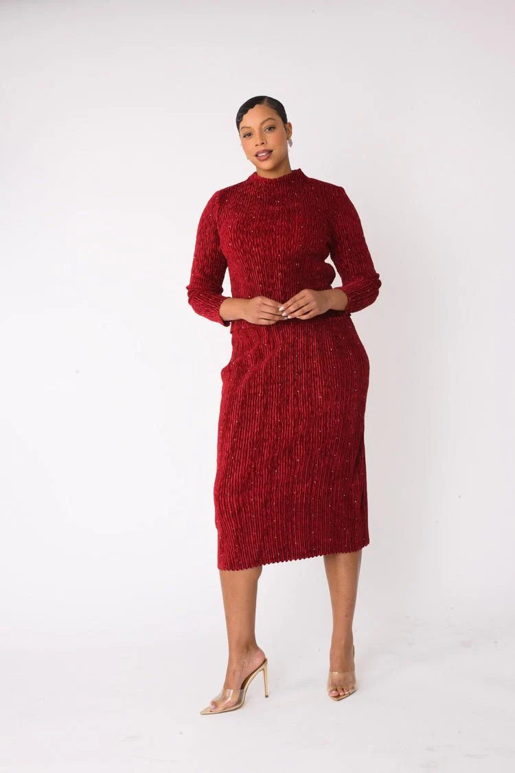 Velvet Midi Skirt Set | 82767 - Image 19