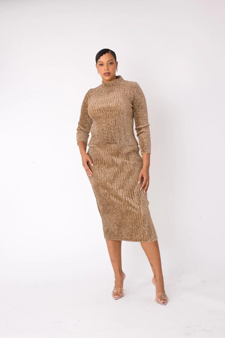 Velvet Midi Skirt Set | 82767 - Image 5