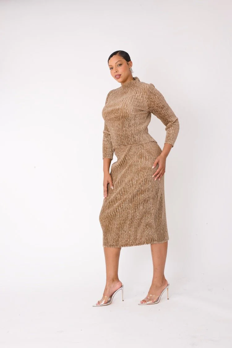Velvet Midi Skirt Set | 82767 - Image 6