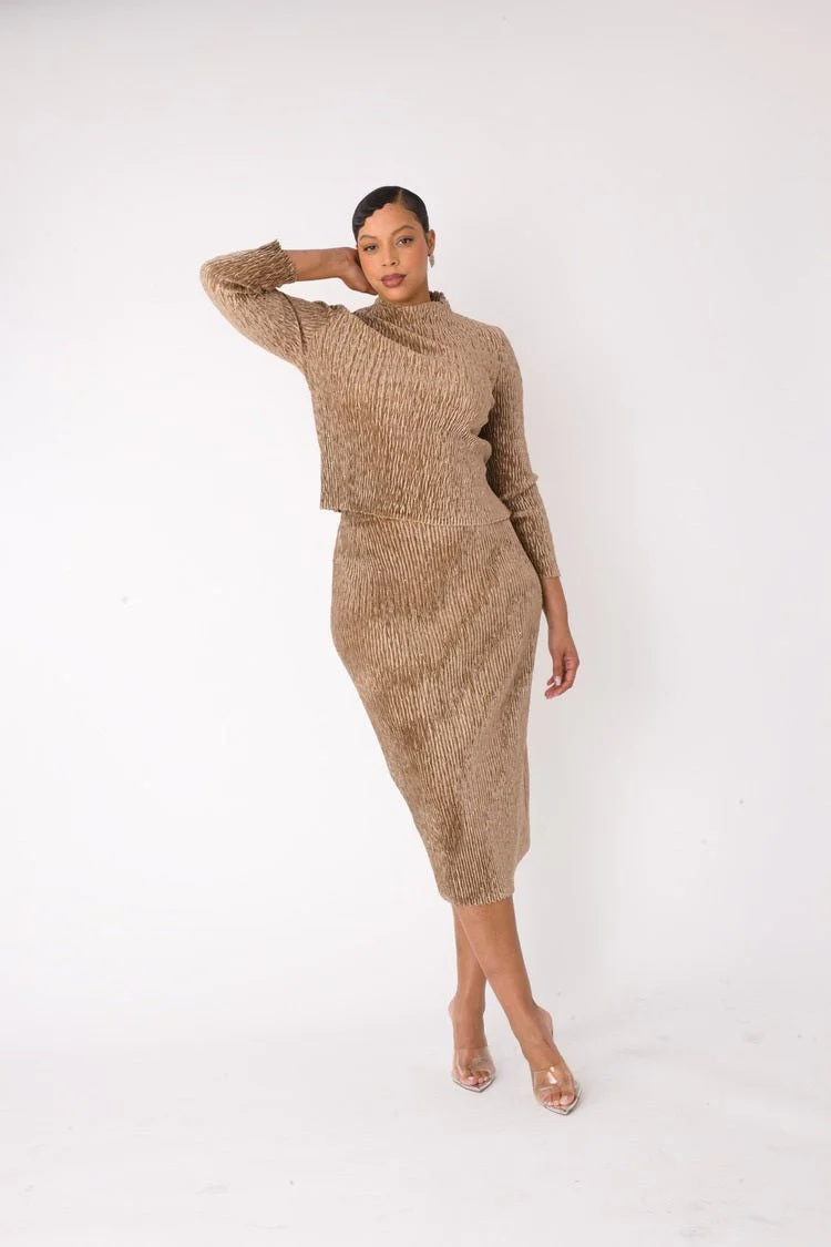 Velvet Midi Skirt Set | 82767 - Image 8